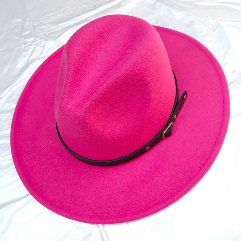 Pink Bow Pointed Western Fedora Hat